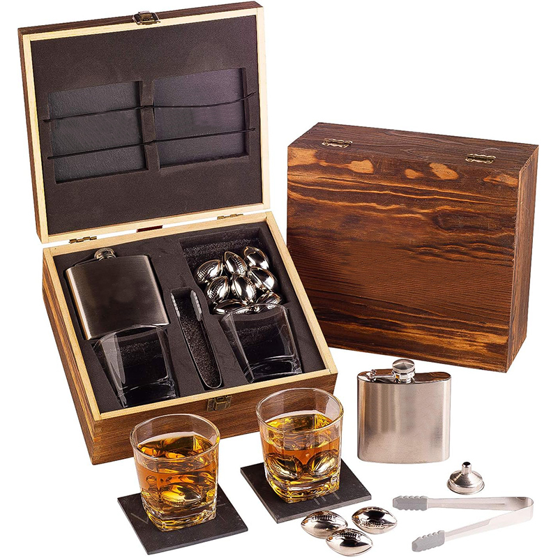 Rugby Shaped Whiskey Stone Gift Set