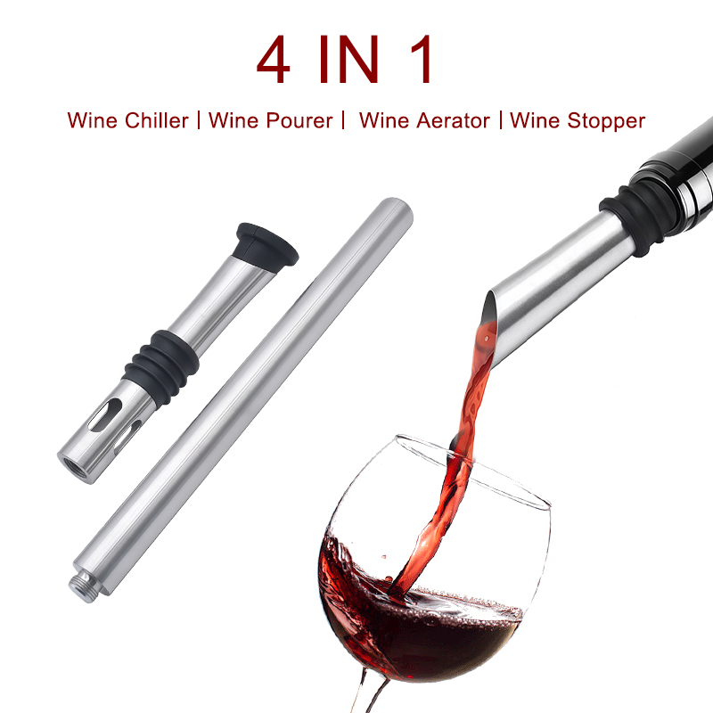 4-in-1 Stainless Steel Ice Wine Cooler Chiller Stick
