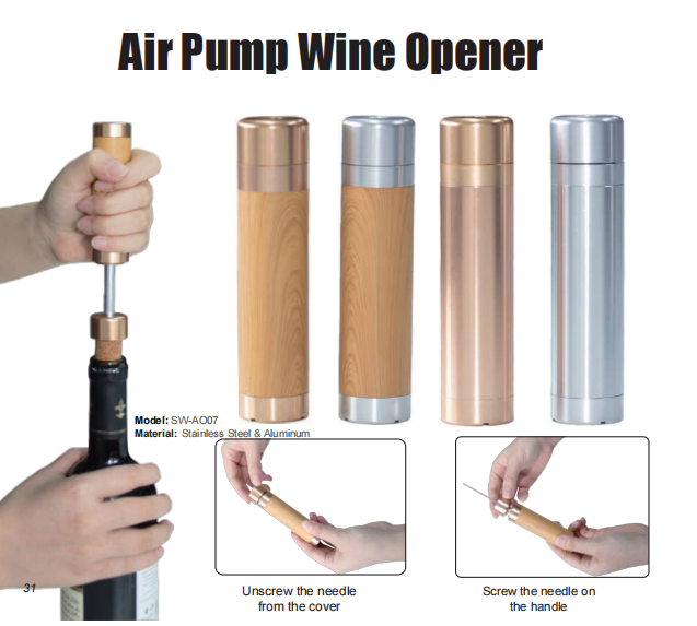 Portable Mini Air Pump Wine Bottle Opener