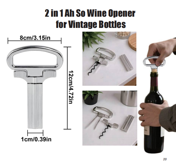 Two-Prong Mini Wine Bottle Opener for Vintage Bottles